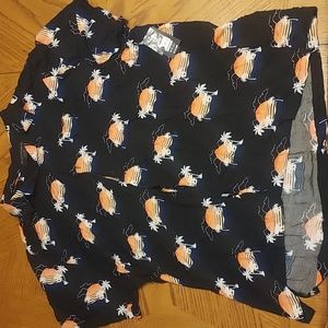 Black 3XL Men's No Boundaries Hawaiian Button up shirt